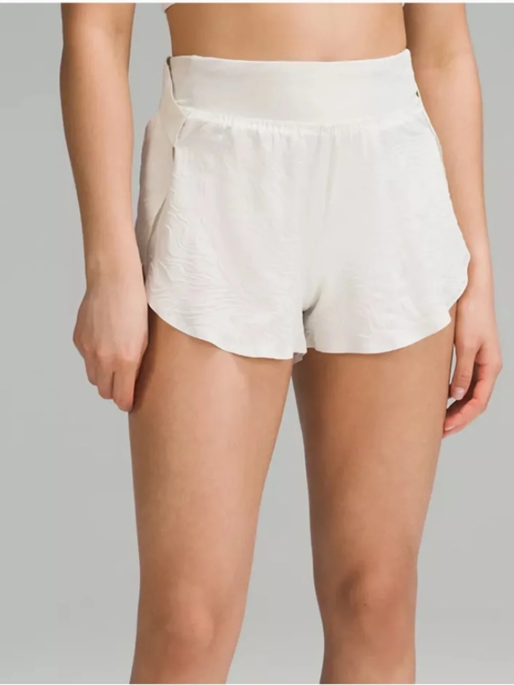 lululemon Fast and Free In Sense Emboss Mini Shorts - Bone - 4